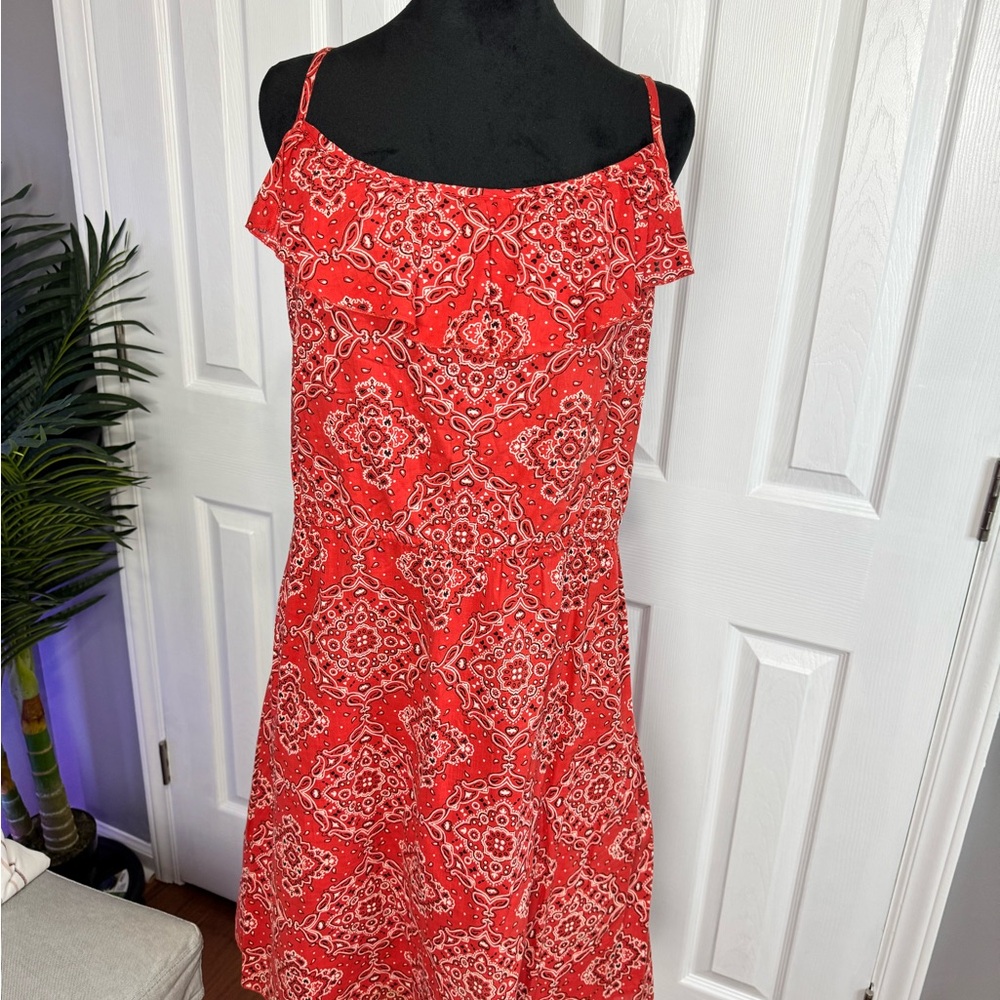 Old Navy Red and White Spaghetti Strap Sundress
